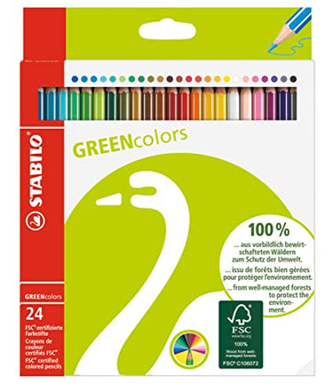 Umweltfreundlicher Buntstift - STABILO GREENcolors - 24er Pack - mit 24 verschiedenen Farben im Sale